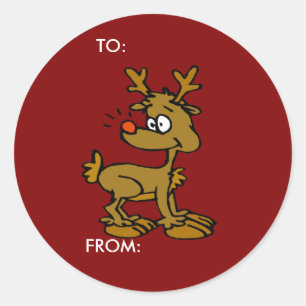 Rentier Gift Tags Runder Aufkleber