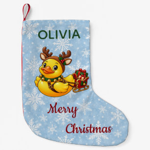 Rentier-Gummiente-Weihnachtsgeschenkschlitten Kleiner Weihnachtsstrumpf
