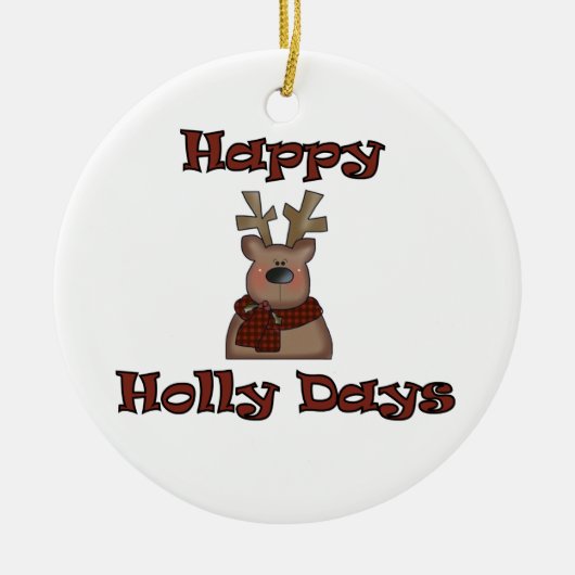 Rentier Happy Holly Days Ornament (Vorne)