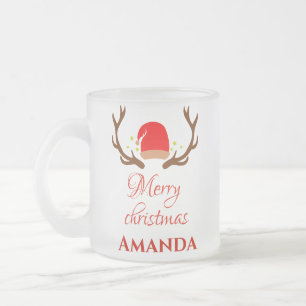Rentier hat frohe Weihnachten Mattglastasse