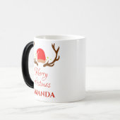 Rentier hat frohe Weihnachten Verwandlungstasse (Vorderseite Links)