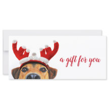 Rentier Headband Niedlich Fun Dog Weihnachtskarte