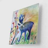 Rentier Hearts Uhr Watercolor Square (Winkel)
