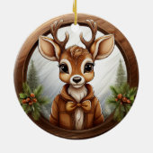Rentier, Hirsch, Antler, Fawn, Rustikaler 🦌 🎄 Keramik Ornament (Hinten)