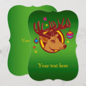 Rentier / Hirsch / Weihnachten + Ihr Text & Backgr (Vorne/Hinten)