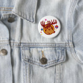 Rentier / Hirsch / Weihnachten + Ihr Text & Backgr Button (Beispiel)