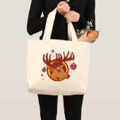 Rentier / Hirsch / Weihnachten Jumbo Stoffbeutel (Vorderseite (Produkt))
