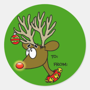 Rentier Holiday-Geschenkaufkleber Runder Aufkleber