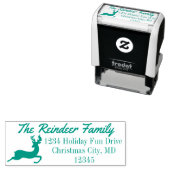 Rentier Holiday Weihnachts-Rücksendeadresse Briefm Permastempel (Beispiel)
