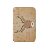 Rentier-Illustration auf braunem Hintergrund Badematte (Vorderseite Vertikal)