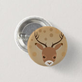 Rentier-Illustration auf braunem Hintergrund Button (Vorne & Hinten)