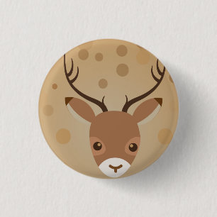 Rentier-Illustration auf braunem Hintergrund Button