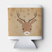 Rentier-Illustration auf braunem Hintergrund Dosenkühler (Rückseite)
