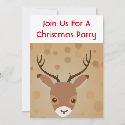 Rentier-Illustration auf braunem Hintergrund Einladung (Vorderseite)