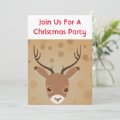 Rentier-Illustration auf braunem Hintergrund Einladung (Stehend Vorderseite)