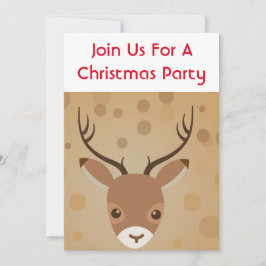 Rentier-Illustration auf braunem Hintergrund Einladung