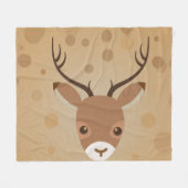 Rentier-Illustration auf braunem Hintergrund Fleecedecke (Vorderseite (Horizontal))