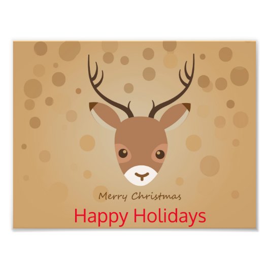 Rentier-Illustration auf braunem Hintergrund Fotodruck (Vorne)