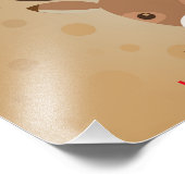 Rentier-Illustration auf braunem Hintergrund Fotodruck (Ecke)