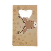 Rentier-Illustration auf braunem Hintergrund Geldbeutel Flaschenöffner (Vorderseite)