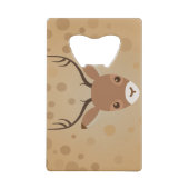 Rentier-Illustration auf braunem Hintergrund Geldbeutel Flaschenöffner (Rückseite)