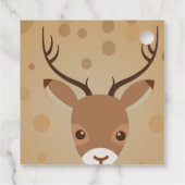 Rentier-Illustration auf braunem Hintergrund Geschenkanhänger (Rückseite)