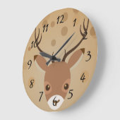 Rentier-Illustration auf braunem Hintergrund Große Wanduhr (Winkel)