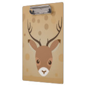 Rentier-Illustration auf braunem Hintergrund Klemmbrett (Links)