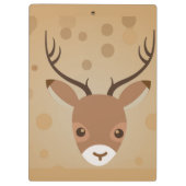 Rentier-Illustration auf braunem Hintergrund Klemmbrett (Rückseite)