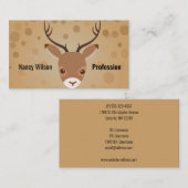 Rentier-Illustration auf braunem Hintergrund Visitenkarte (Vorne/Hinten)