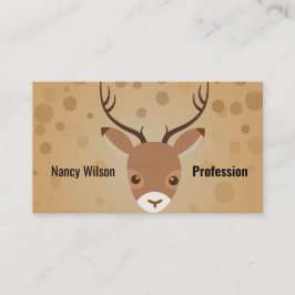 Rentier-Illustration auf braunem Hintergrund Visitenkarte