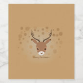 Rentier-Illustration auf braunem Hintergrund Weinetikett (Einzelnes Label)