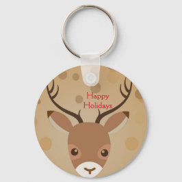 Rentier Illustration auf einem braunen Hintergrund Schlüsselanhänger