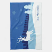 Rentier Illustration individuelle Name Küchentuch (Vertikal)