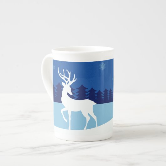Rentier Illustration individuelle Name Tasse (Vorderseite Links)