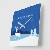 Rentier Illustration individuelle Name Wanduhr (Winkel)