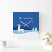 Rentier Illustration individuelle Name Wanduhr (Zuhause)