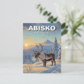 Rentier im Abisko Nationalpark Schweden Reisen Postkarte (Stehend Vorderseite)