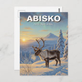 Rentier im Abisko Nationalpark Schweden Reisen Postkarte (Vorne/Hinten)