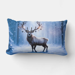 Rentier im magischen Wald Lumbar Kissen