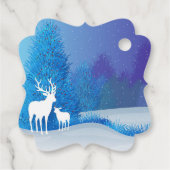 Rentier im Schnee Geschenkanhänger (Rückseite)
