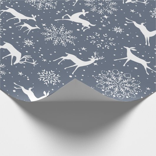 Rentier im Schnee Geschenkpapier (Ecke)