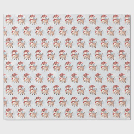 Rentier im Schnee Geschenkpapier (Flach)