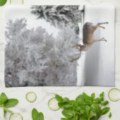 Rentier im Schnee Geschirrtuch (Gefaltet)