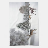 Rentier im Schnee Geschirrtuch (Vertikal)