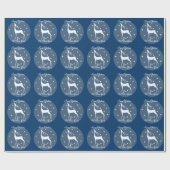 Rentier im Schnee-Individuelle Name Geschenkpapier (Flach)