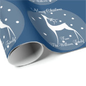 Rentier im Schnee-Individuelle Name Geschenkpapier (Rolleneckpunkt)