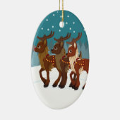 Rentier im Schnee Keramikornament (Rechts)