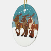Rentier im Schnee Keramikornament (Links)