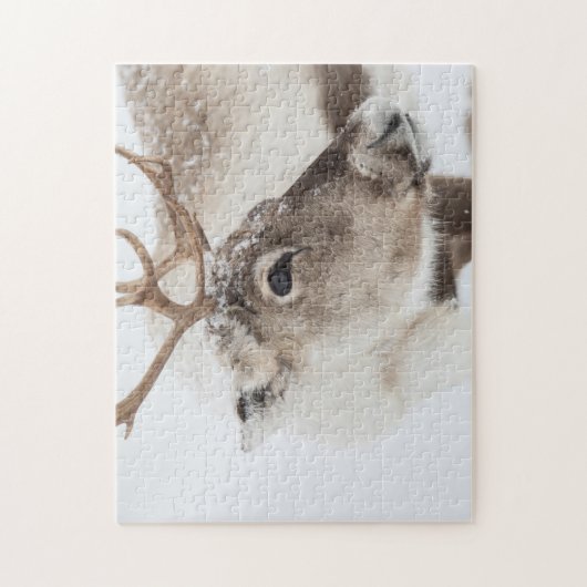 Rentier im Schnee Puzzle (Vertikal)